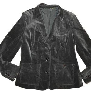 Eddie Bauer Charcoal Velvet Fitted Stretchy Blazer